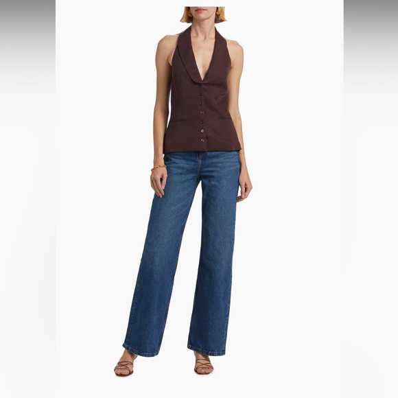 🍂NWT Reformation Alistair Halterneck Button-Up Vest - Picture 1 of 13